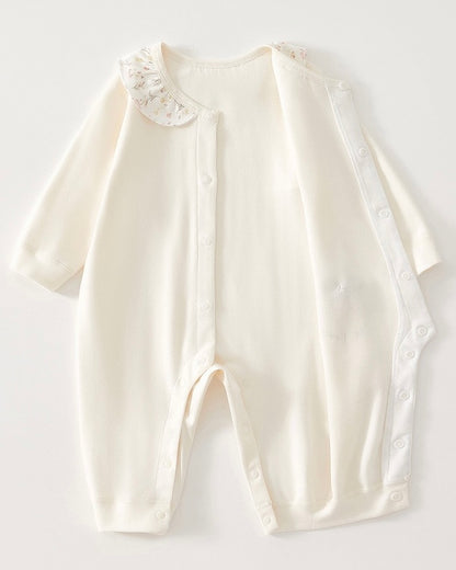 Cotton Apple Decor Long Sleeve Baby Jumpsuits