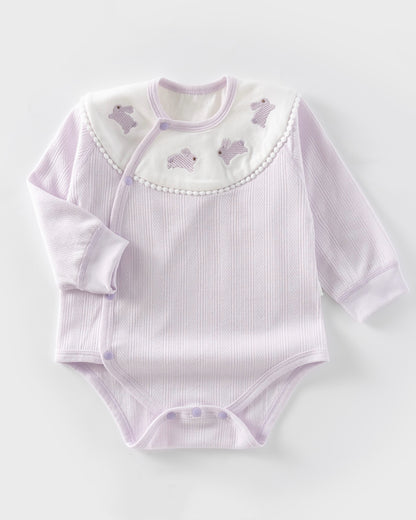 Purple Rabbit Cotton Long Sleeve Baby Jumpsuits