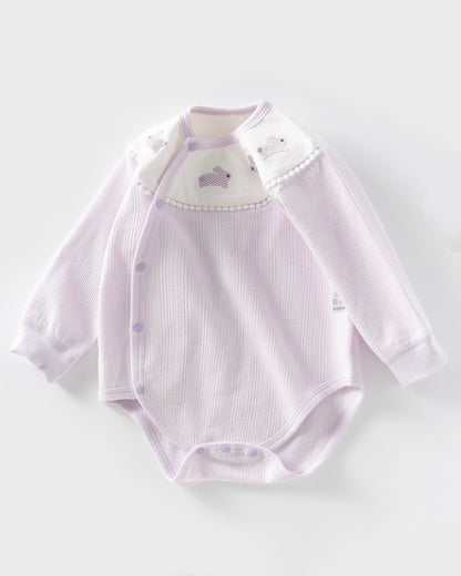 Purple Rabbit Cotton Long Sleeve Baby Jumpsuits