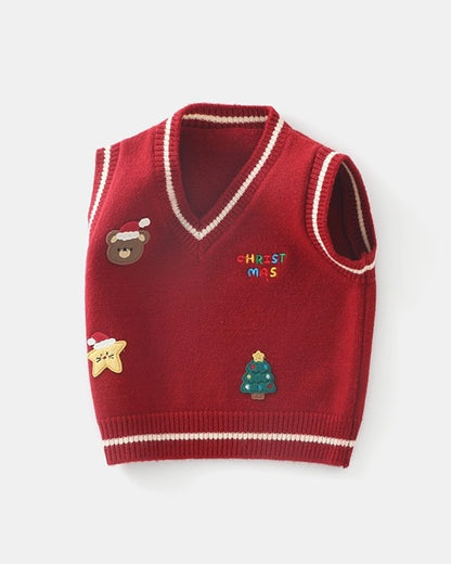 Christmas Knitted Warm Baby Sweater/Vest