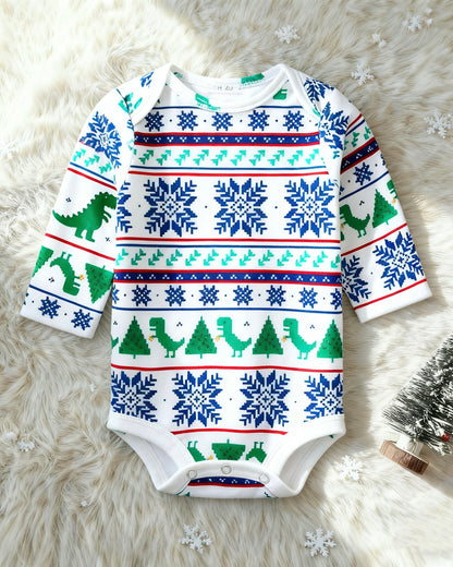 Christmas Long Sleeve Cotton Baby Bodysuit
