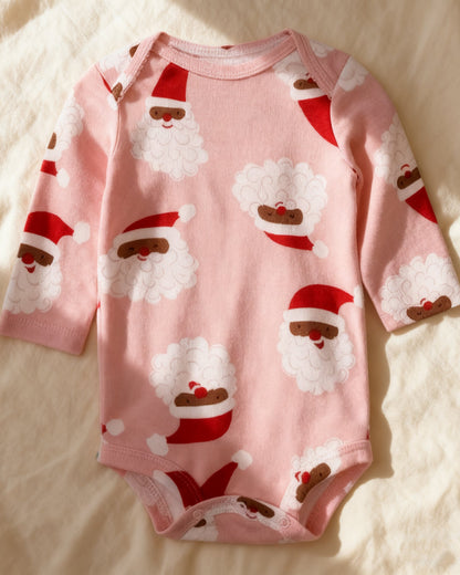 Christmas Long Sleeve Cotton Baby Bodysuit
