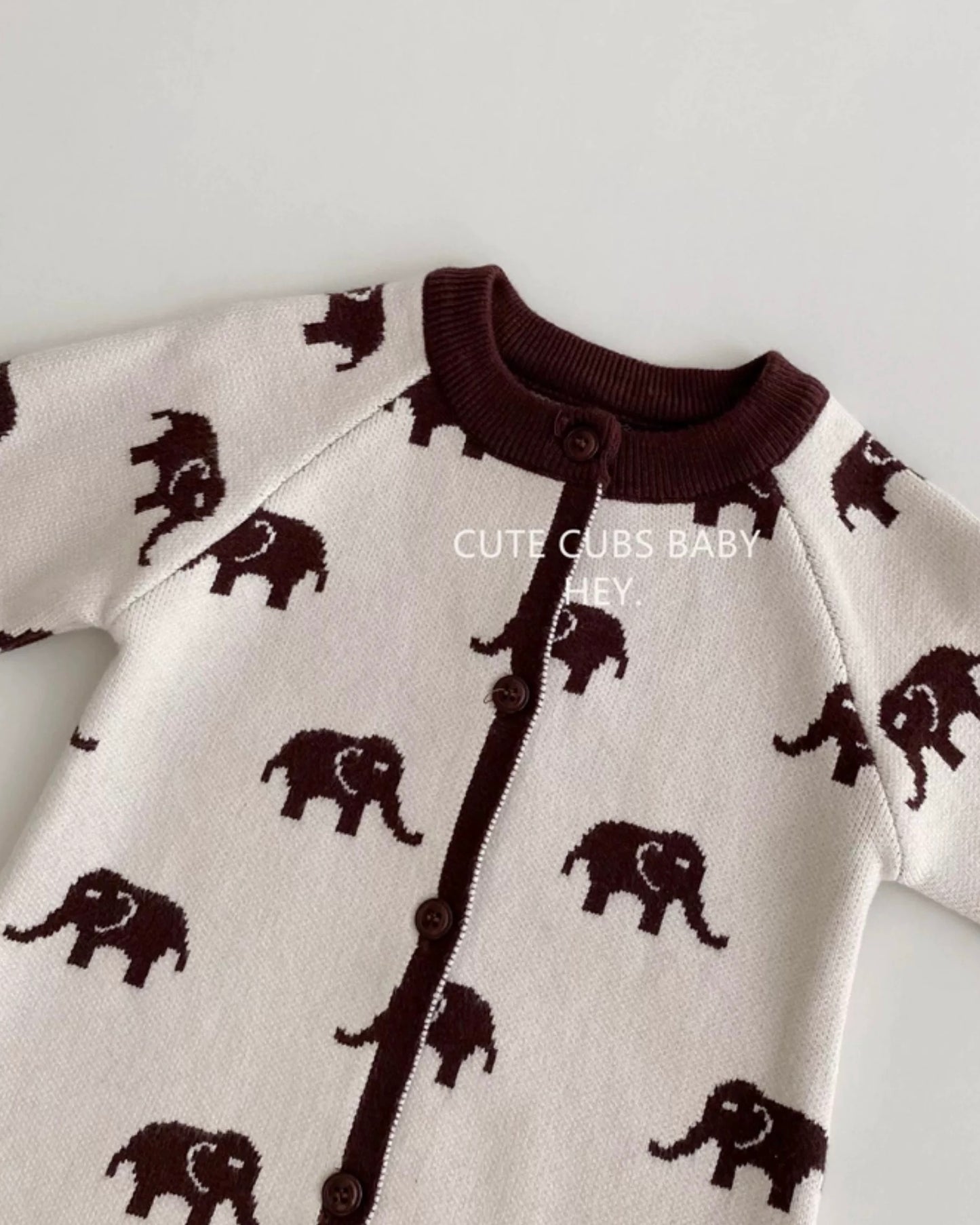 Elephant Dog Star Knitted Baby Jumpsuits