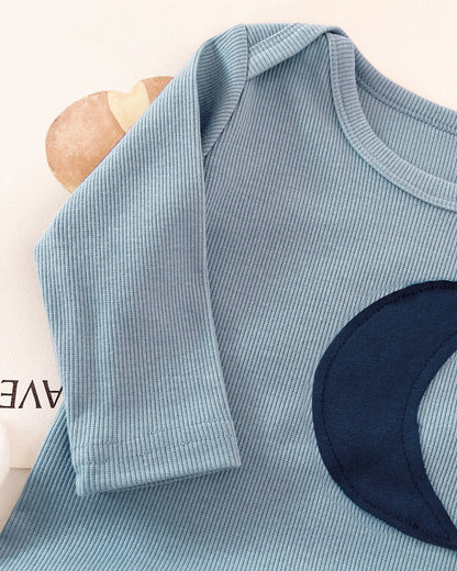 Moon Printed Long Sleeve Baby Jumpsuits