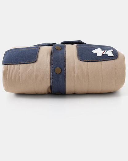 Warm Fleece Denim Pocket Baby Jacket