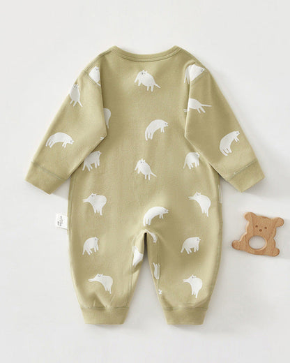 Cat Pattern Cotton Long Sleeve Baby Jumpsuits