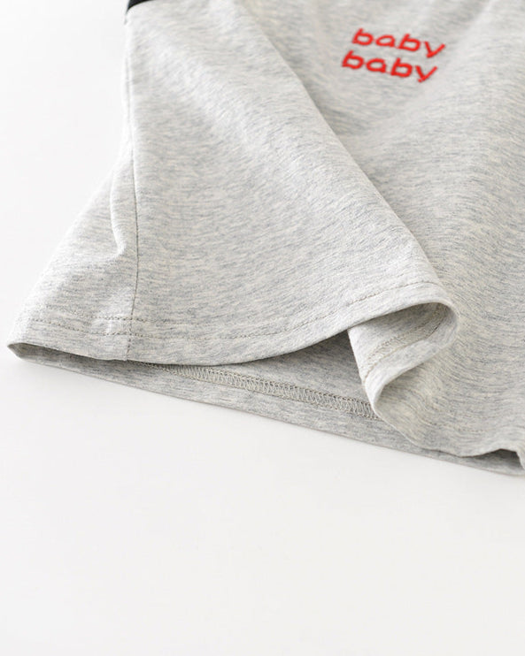 2pcs Letter Printed Baby Vest&Short Pants Set