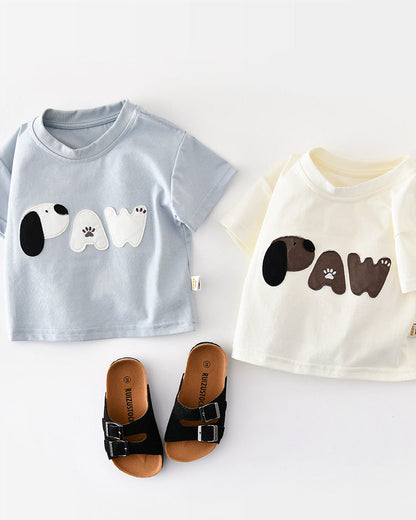 Paw Letter Baby Short Sleeve Tee