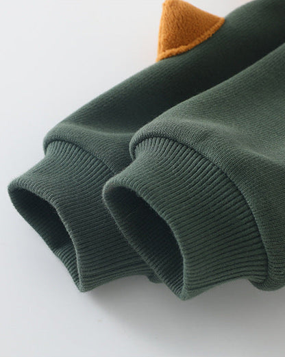 Warm Fleece Dinosaur Pattern Baby Hoodie