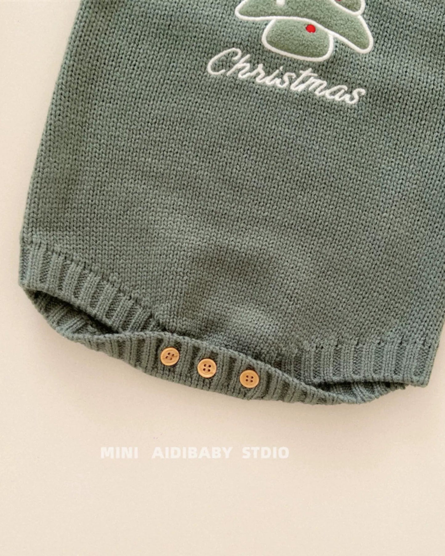 Christmas Pattern Knitted Baby Overalls