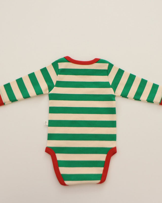Christmas Striped Baby Bodysuit/Top Pant Set