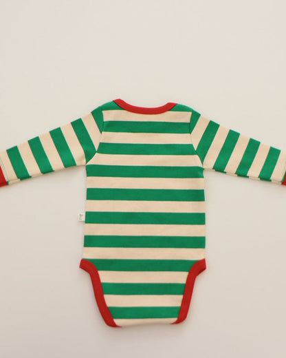 Christmas Striped Baby Bodysuit/Top Pant Set