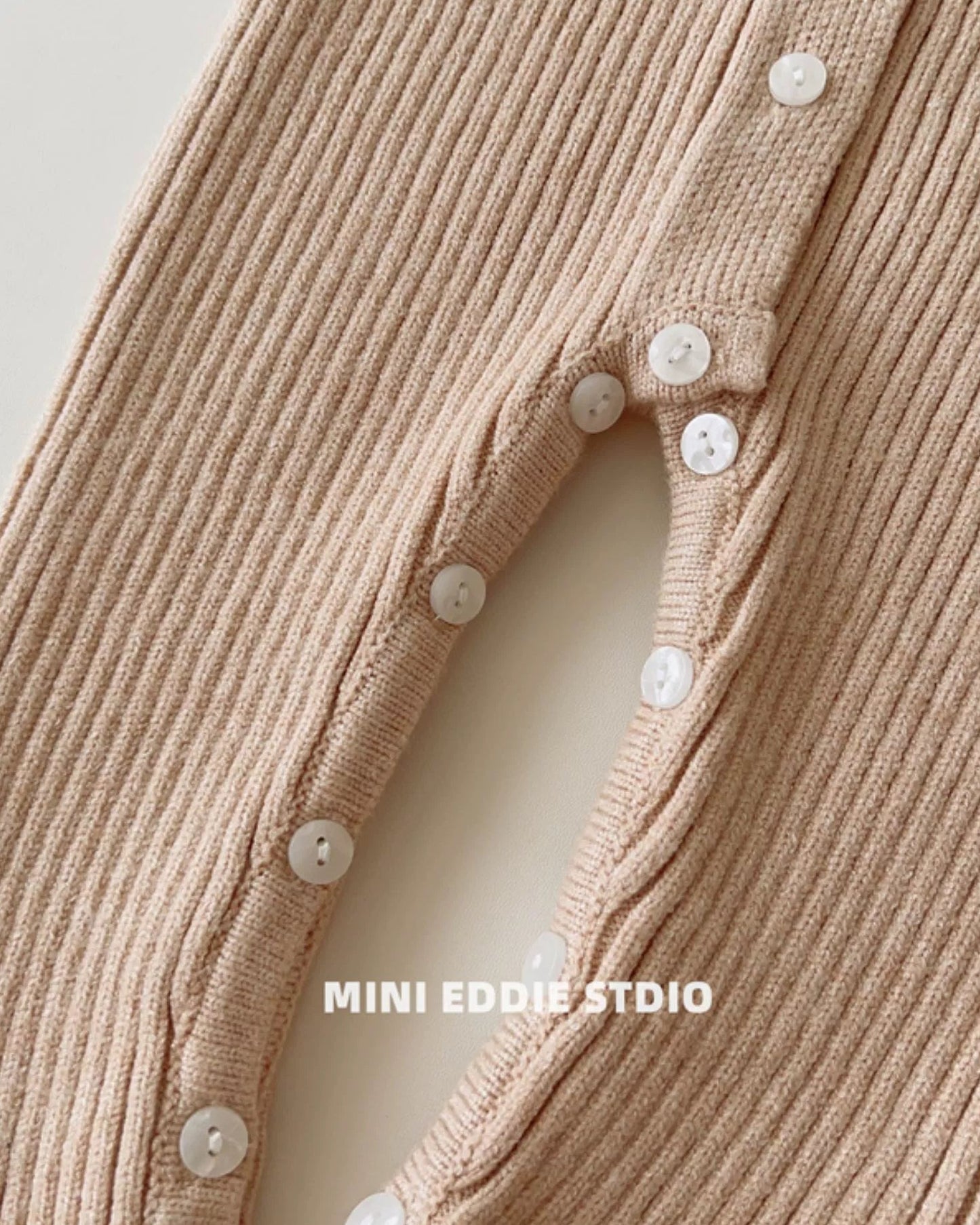 Solid Color Striped Knitted Baby Jumpsuits