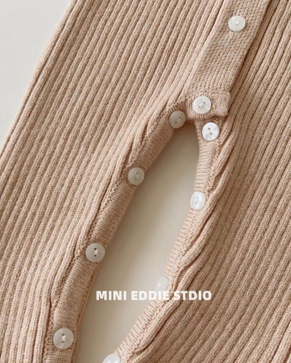 Solid Color Striped Knitted Baby Jumpsuits