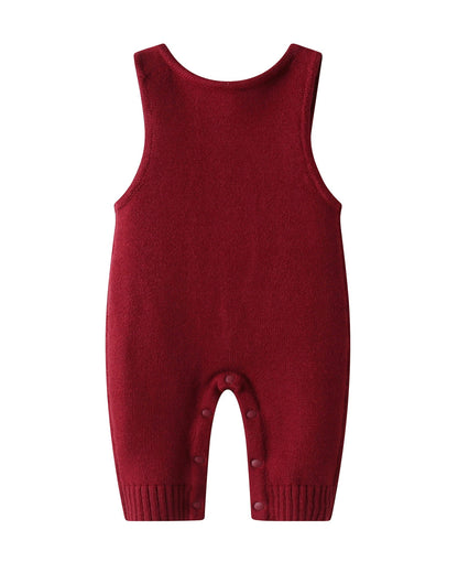 Christmas Tree Pattern Knitted Baby Jumpsuits