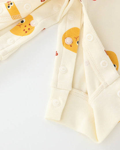 Cute French Fries Pattern Long Sleeve Baby Jumpsuits