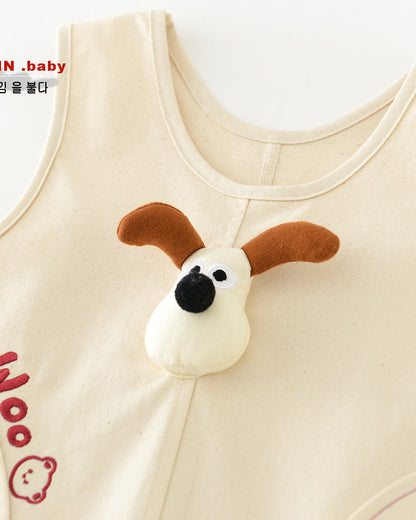 Puppy Decor Letter Sleeveless Baby Jumpsuits