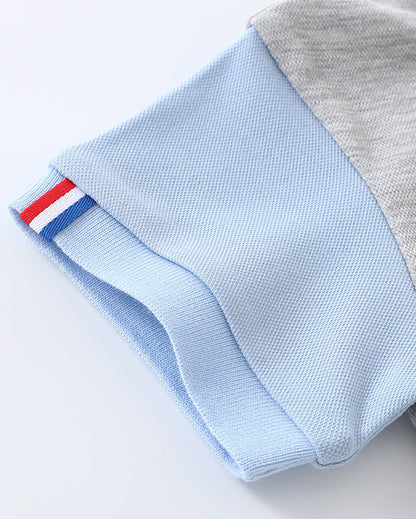 Bear Color Block Short Sleeve Baby 2pcs Set