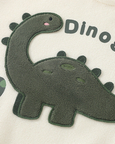 Warm Fleece Dinosaur Pattern Baby Hoodie