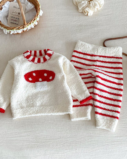 Fleece Warm Animal Pattern Baby Pajama 2pcs Set