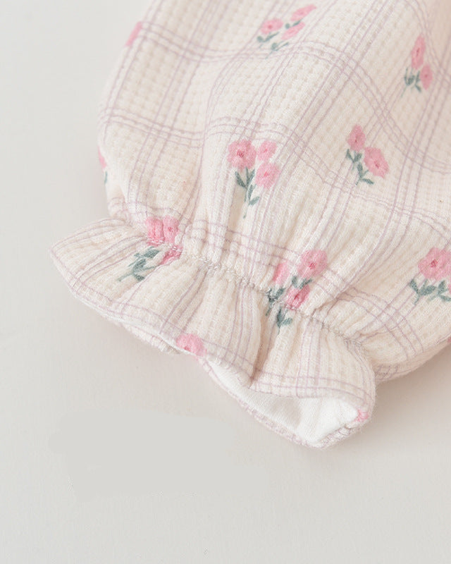 Flower Pattern Long Sleeve Baby Jumpsuits