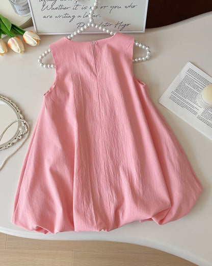 Sweet Bow Decor Girl Dress/Outfit
