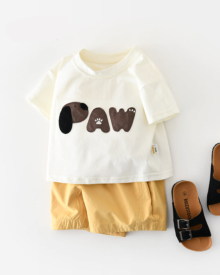 Paw Letter Baby Short Sleeve Tee
