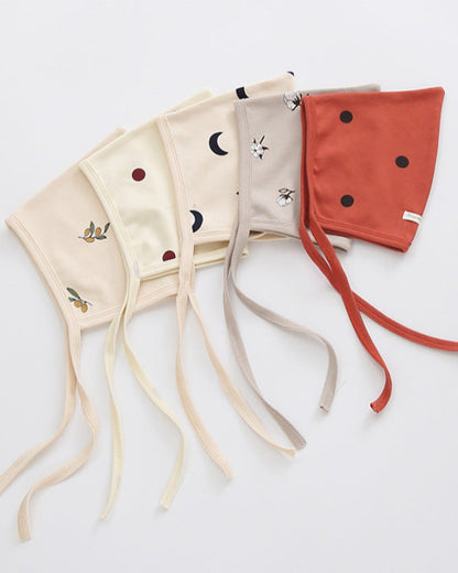 Moon Dot Cotton Foot-covering Baby Jumpsuits with Hat