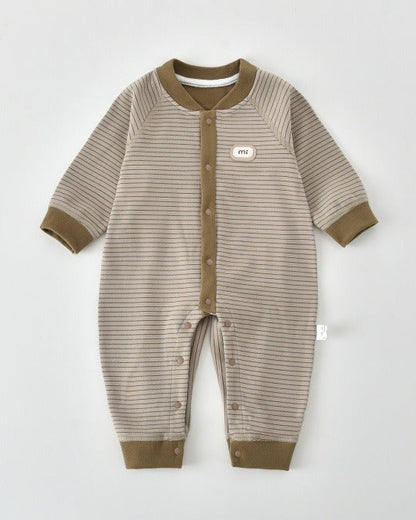 Color Block Casual Striped Baby Jumpsuits