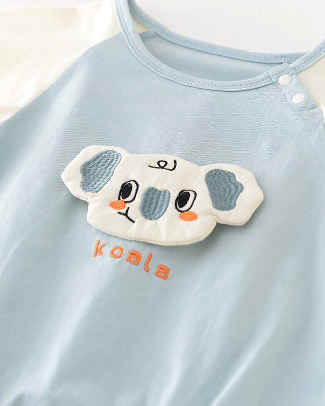 Koala Pattern Raglan Short Sleeve Baby Romper