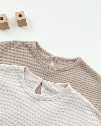 Waffled Bear Pocket Design Baby Romper
