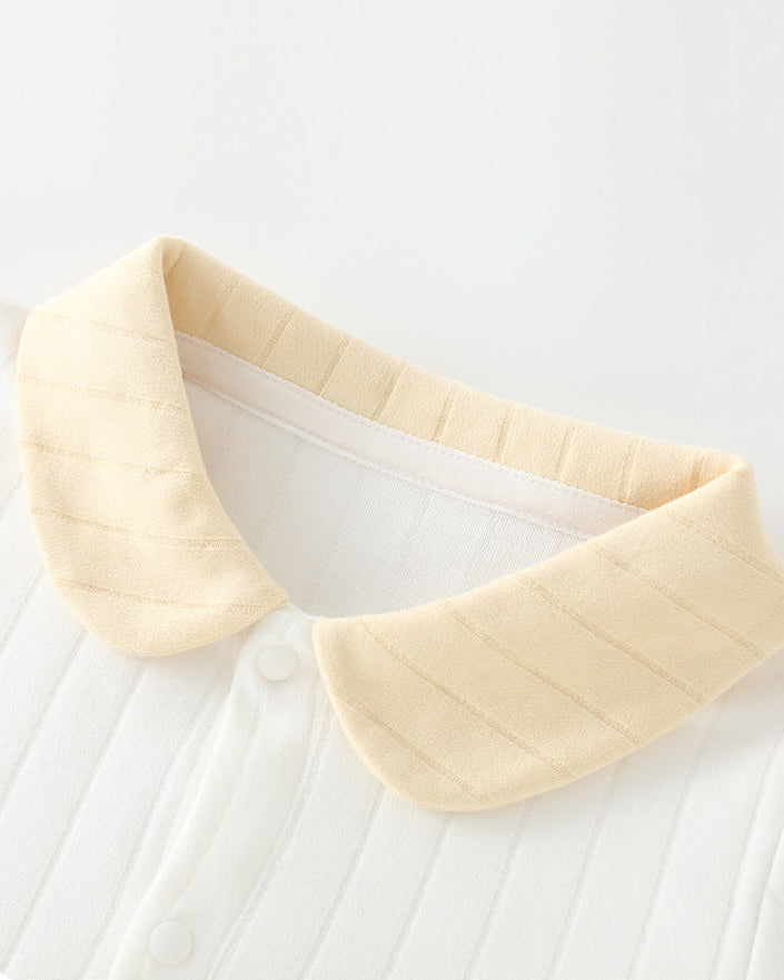 Duck Decor Striped Cotton Baby Jumpsuits