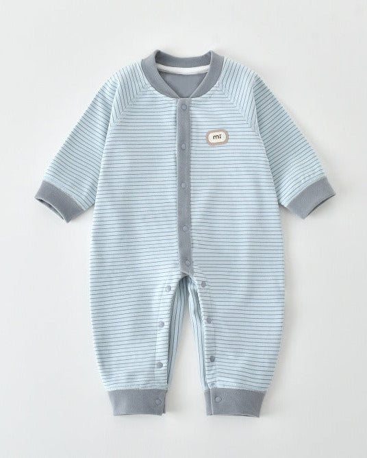 Color Block Casual Striped Baby Jumpsuits