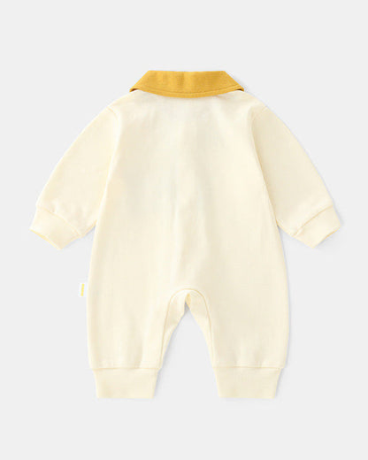 Lion Pattern Tie Baby Long Sleeve Jumpsuits