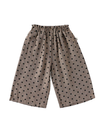Ruffled Collar Long Sleeve Baby Girl Sweatshirt Polka Dot Pants