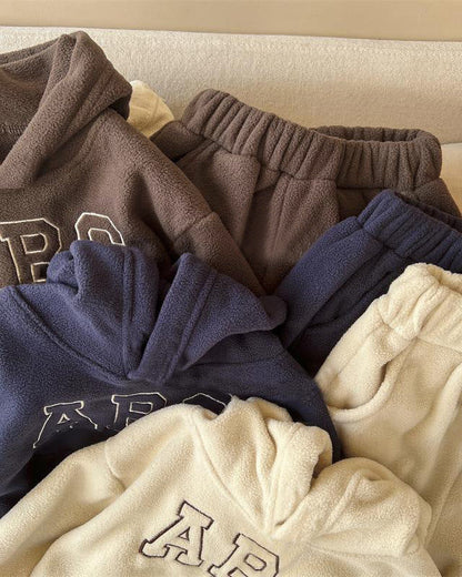 ABC Letter Fleece Baby Hoodie Pants 2pcs Set
