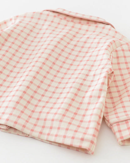 Plaid Rabbit Long Sleeve Baby Pajama Set