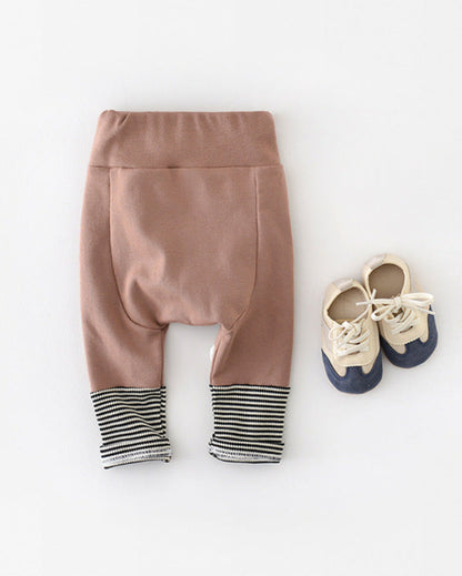 Color Black Cartoon Baby High Waisted Pants