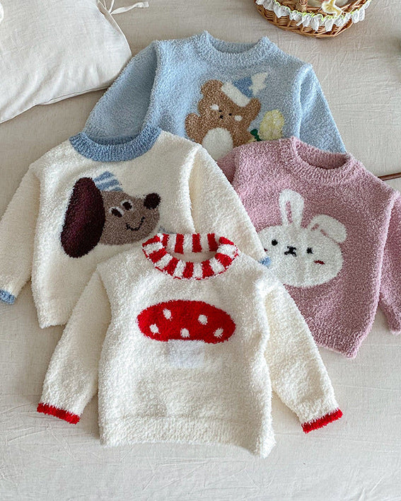 Fleece Warm Animal Pattern Baby Pajama 2pcs Set
