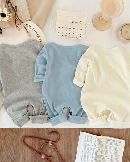 Moon Printed Long Sleeve Baby Jumpsuits