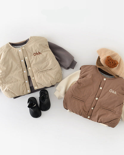 Pocket Design Sleeveless Baby Puffer Vest