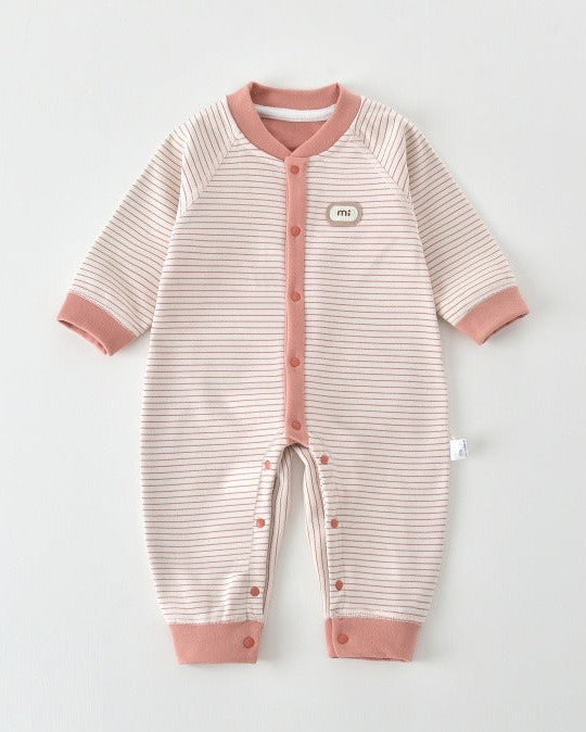 Color Block Casual Striped Baby Jumpsuits
