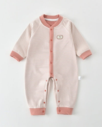 Color Block Casual Striped Baby Jumpsuits
