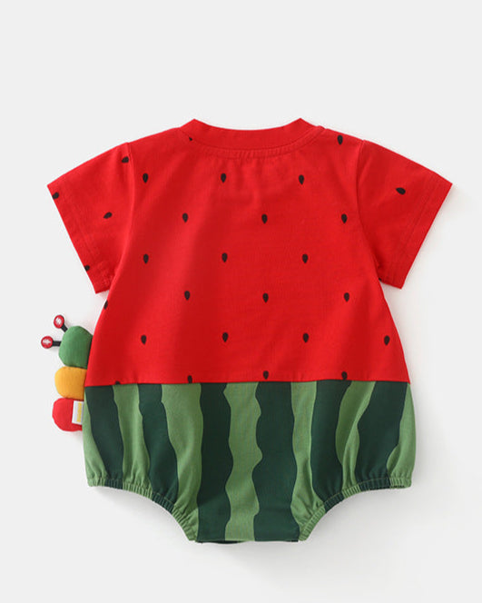 Watermelon Pattern Short Sleeve Baby Romper/Socks