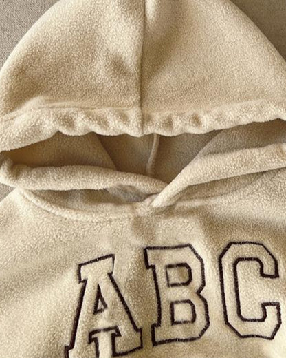 ABC Letter Fleece Baby Hoodie Pants 2pcs Set