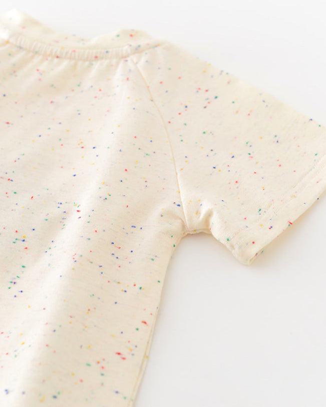 2pcs Colorful Dot Cloud Decor Baby Tee&Pants Set