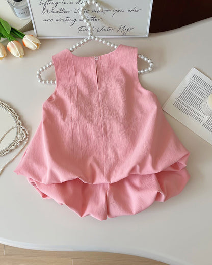 Sweet Bow Decor Girl Dress/Outfit