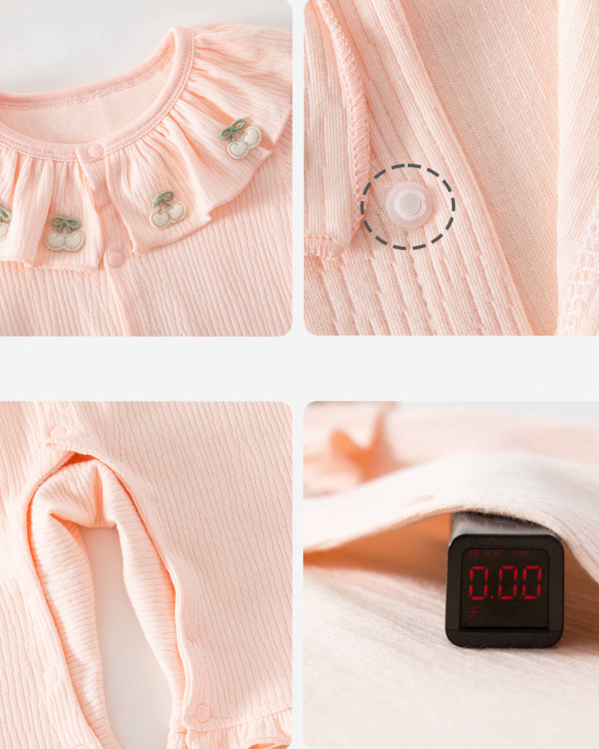 Cotton Ruffled Collar Long Sleeve Baby Pajama