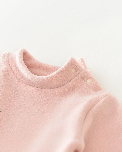 Warm Fleece Tulip Pattern Baby Jumpsuits Sweatshirt