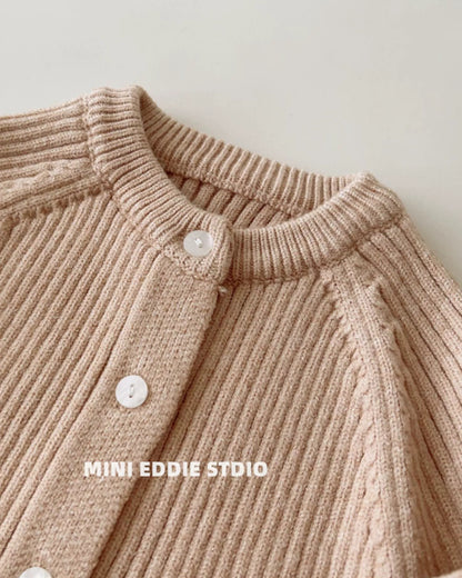 Solid Color Striped Knitted Baby Jumpsuits